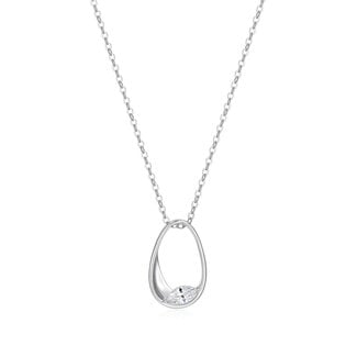 Elle Time & Jewellery Elle Wink Marquise CZ Open Oval Necklace