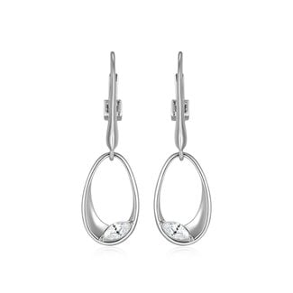 Elle Time & Jewellery Elle Wink Marquise CZ Open Oval Drop Earrings