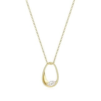 Elle Time & Jewellery Elle Wink Marquise CZ Open Oval Necklace