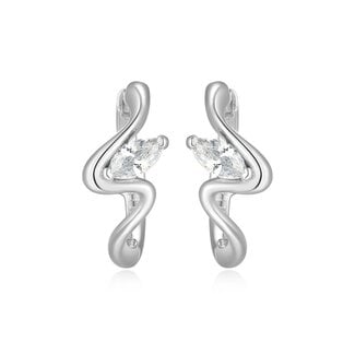 Elle Time & Jewellery Elle Wink Marquise CZ Wave Hoop Earrings