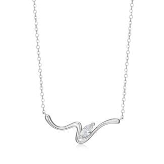 Elle Time & Jewellery Elle Wink Marquise CZ Wave Bar Necklace