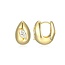 Elle Wink Marquise CZ Puffed Hoop Earrings in Gold-Plated Sterling Silver