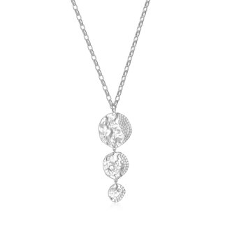 Elle Time & Jewellery Elle Galaxy Hammered Disc CZ Necklace