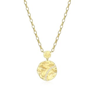Elle Time & Jewellery Elle Galaxy Hammered Disc CZ Necklace