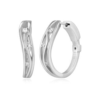 Elle Time & Jewellery Elle Between Wavy CZ Hoop Earrings