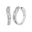Elle Between 24mm Wavy CZ Hoop Earrings in Sterling Silver