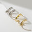 Elle Between 24mm Wavy CZ Hoop Earrings in Sterling Silver
