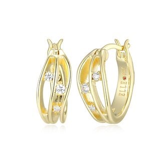 Elle Time & Jewellery Elle Between Wavy CZ Hoop Earrings