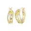 Elle Between 15mm Wavy CZ Hoop Earrings in Gold-Plated Sterling Silver