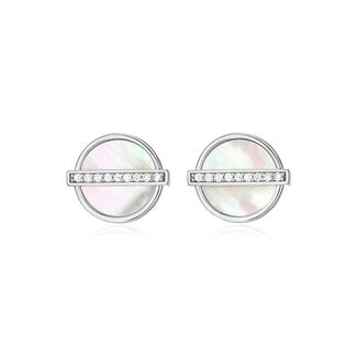 Elle Time & Jewellery Elle Lucency Mother-of-Pearl & CZ Stud Earrings