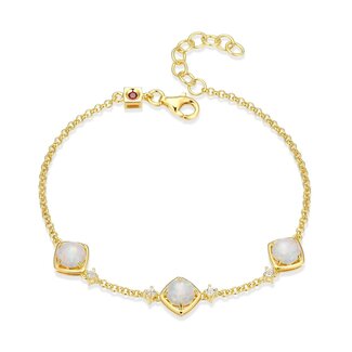 Elle Time & Jewellery Elle Sway Created Opal & White Topaz Bracelet