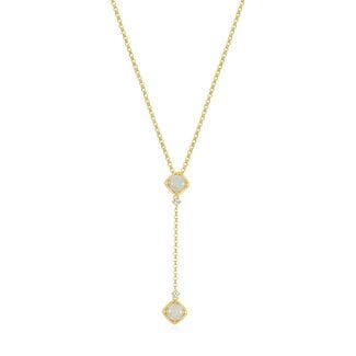 Elle Time & Jewellery Elle Sway Created Opal & White Topaz Lariat Necklace