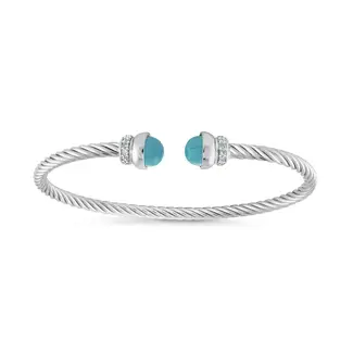 Miss Mimi by Yael Miss Mimi Turquoise & CZ Twist Cable Bangle