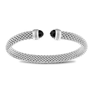 Miss Mimi by Yael Miss Mimi Black Onyx & CZ Slip-On Mesh Bangle