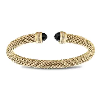Miss Mimi by Yael Miss Mimi Black Onyx & CZ Slip-On Mesh Bangle