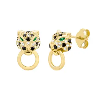 Miss Mimi by Yael Miss Mimi Classic Panther CZ Stud Earrings