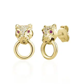 Miss Mimi by Yael Miss Mimi Lioness CZ Stud Earrings