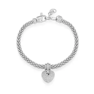 Miss Mimi by Yael Miss Mimi Pavé CZ Heart Mesh Bracelet