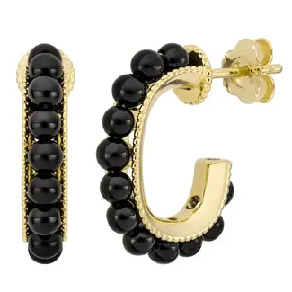 Miss Mimi by Yael Miss Mimi Couture Black Agate Huggie Earrings