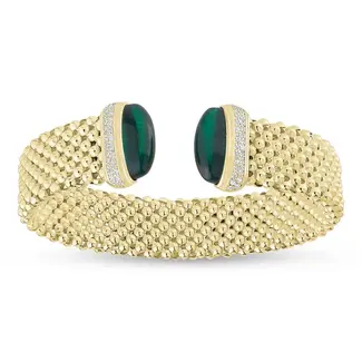 Miss Mimi by Yael Miss Mimi Mesh Cuff With Green Stones