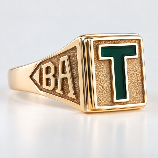 St. Thomas University Ladies Medium T-Ring in 14 Karat Gold