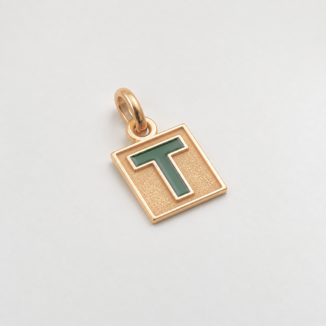 St. Thomas University Small T-Pendant in 14 Karat Gold