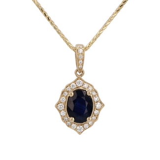 Colour by Spicer Cole Sapphire & Diamond Vintage Halo Pendant