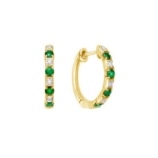 Colour by Spicer Cole Ruby & Diamond Huggie Hoop Earrings