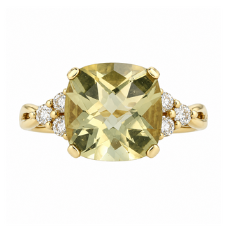 Colour by Spicer Cole Olive Quartz & Canadian Diamond Ring