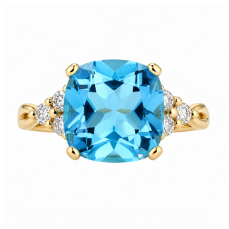 Colour by Spicer Cole Blue Topaz & Canadian Diamond Ring