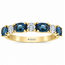 Alternating Oval Sapphire & Diamond Band in 14K Yellow Gold