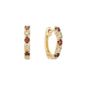 Colour by Spicer Cole Ruby & Diamond Huggie Hoop Earrings
