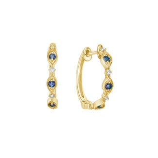 Colour by Spicer Cole Sapphire & Diamond Huggie Hoop Earrings