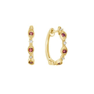 Colour by Spicer Cole Ruby & Diamond Huggie Hoop Earrings