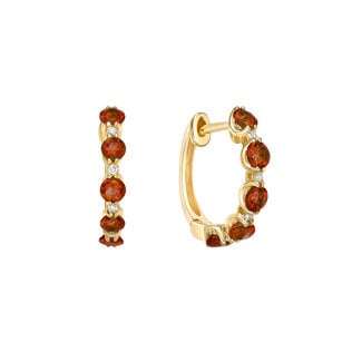 Colour by Spicer Cole Garnet & Diamond Huggie Hoop Earrings