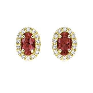 Colour by Spicer Cole Garnet & Diamond Halo Stud Earrings