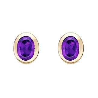 Colour by Spicer Cole Amethyst Bezel Stud Earrings