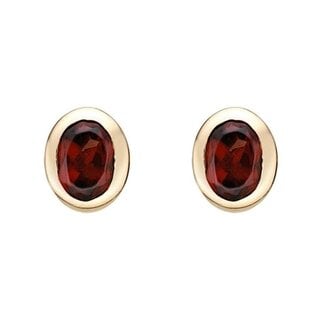 Colour by Spicer Cole Garnet Bezel Stud Earrings