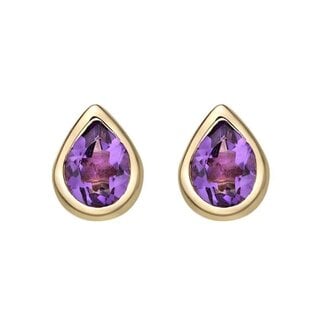 Colour by Spicer Cole Amethyst Bezel Stud Earrings