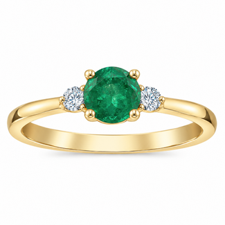 Colour by Spicer Cole Emerald & Canadian Diamond Trinity Ring