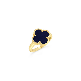 Bella Gold Lapis Lazuli Clover Ring