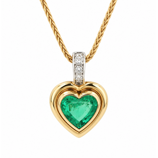 Colour by Spicer Cole Emerald & Diamond Custom-Made Necklace