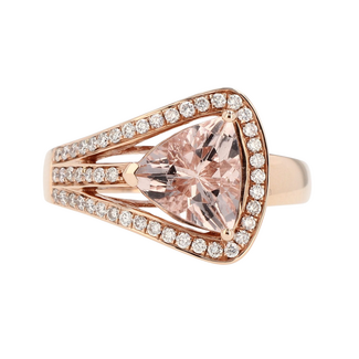 Colour by Spicer Cole Morganite & Diamond Split Shank Ring