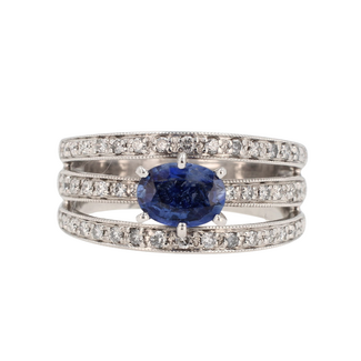 Colour by Spicer Cole Sapphire & Diamond Multi-Row Ring