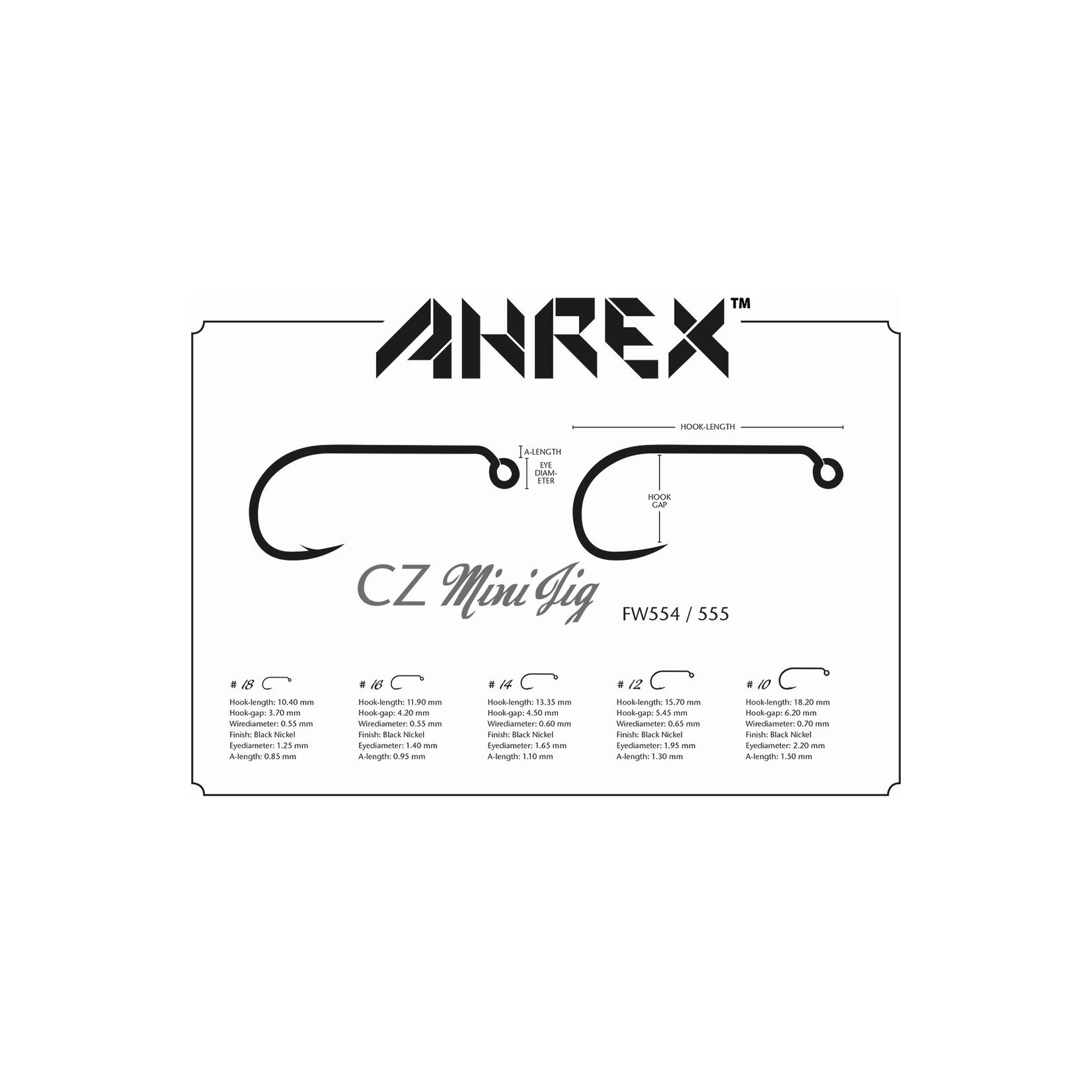 Ahrex Ahrex FW555 CZ Mini Jig Barbless Hook