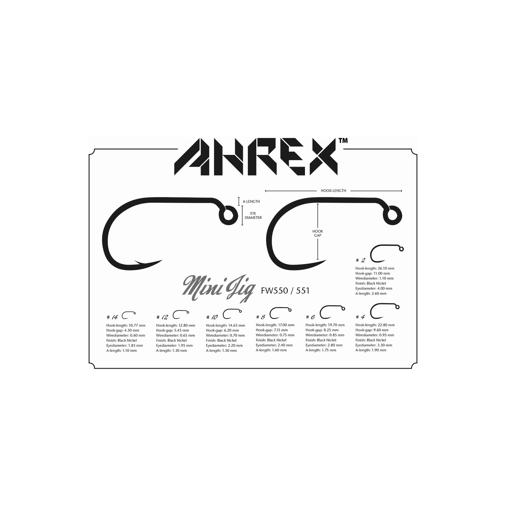 Ahrex Ahrex FW551 Mini Jig Barbless Hook