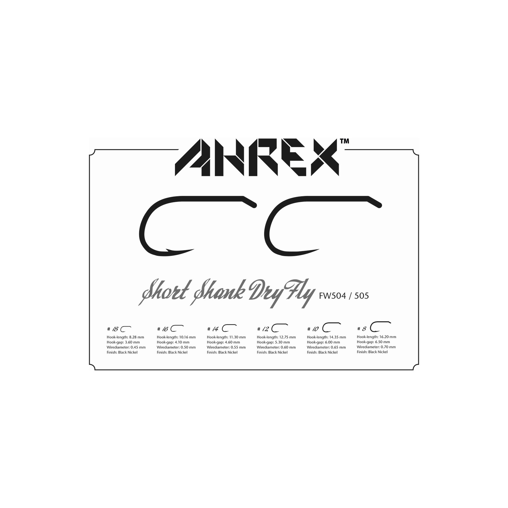 Ahrex Ahrex FW505 Short Shank Dry Fly Barbless Hook