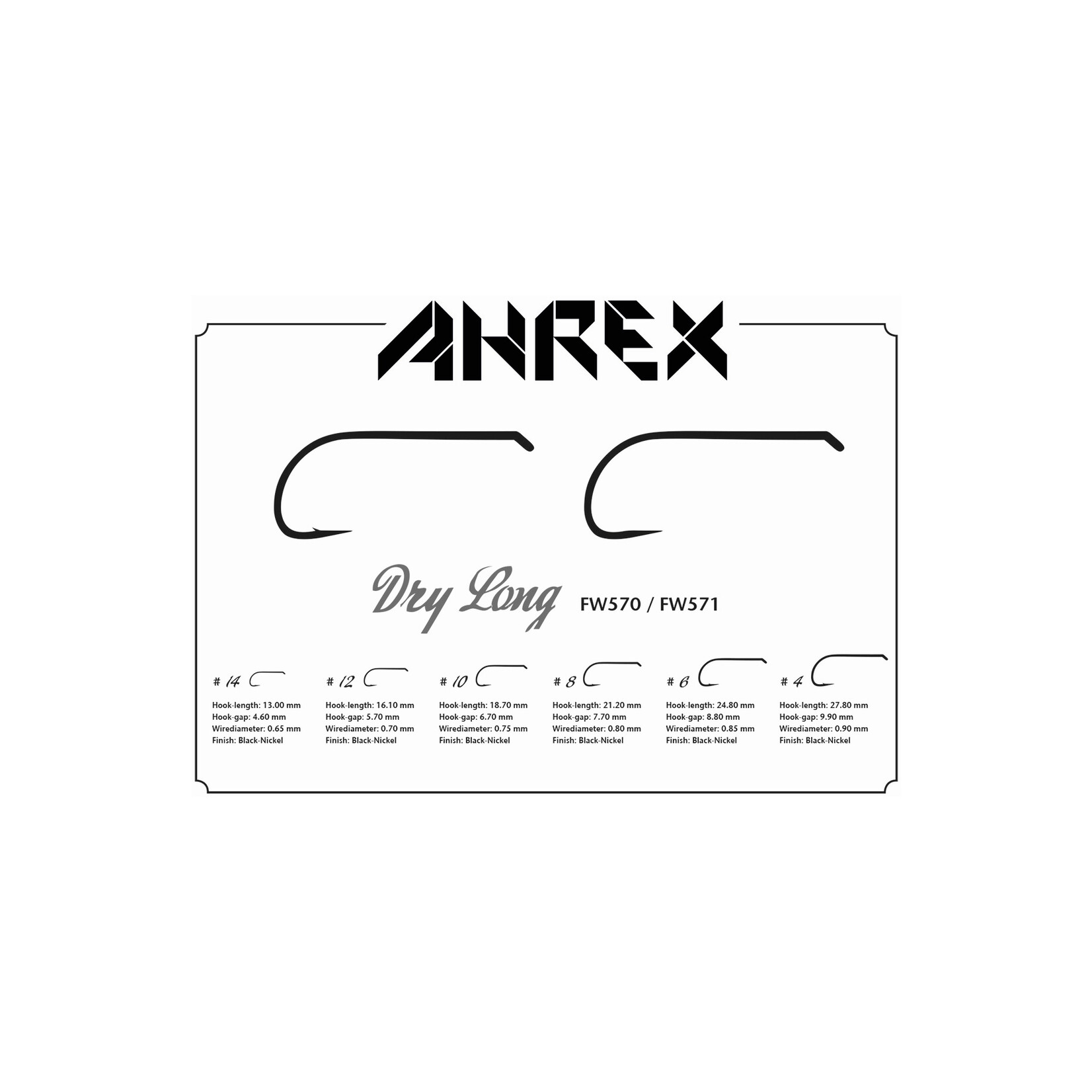 Ahrex Ahrex FW571 Dry Long Barbless Hook