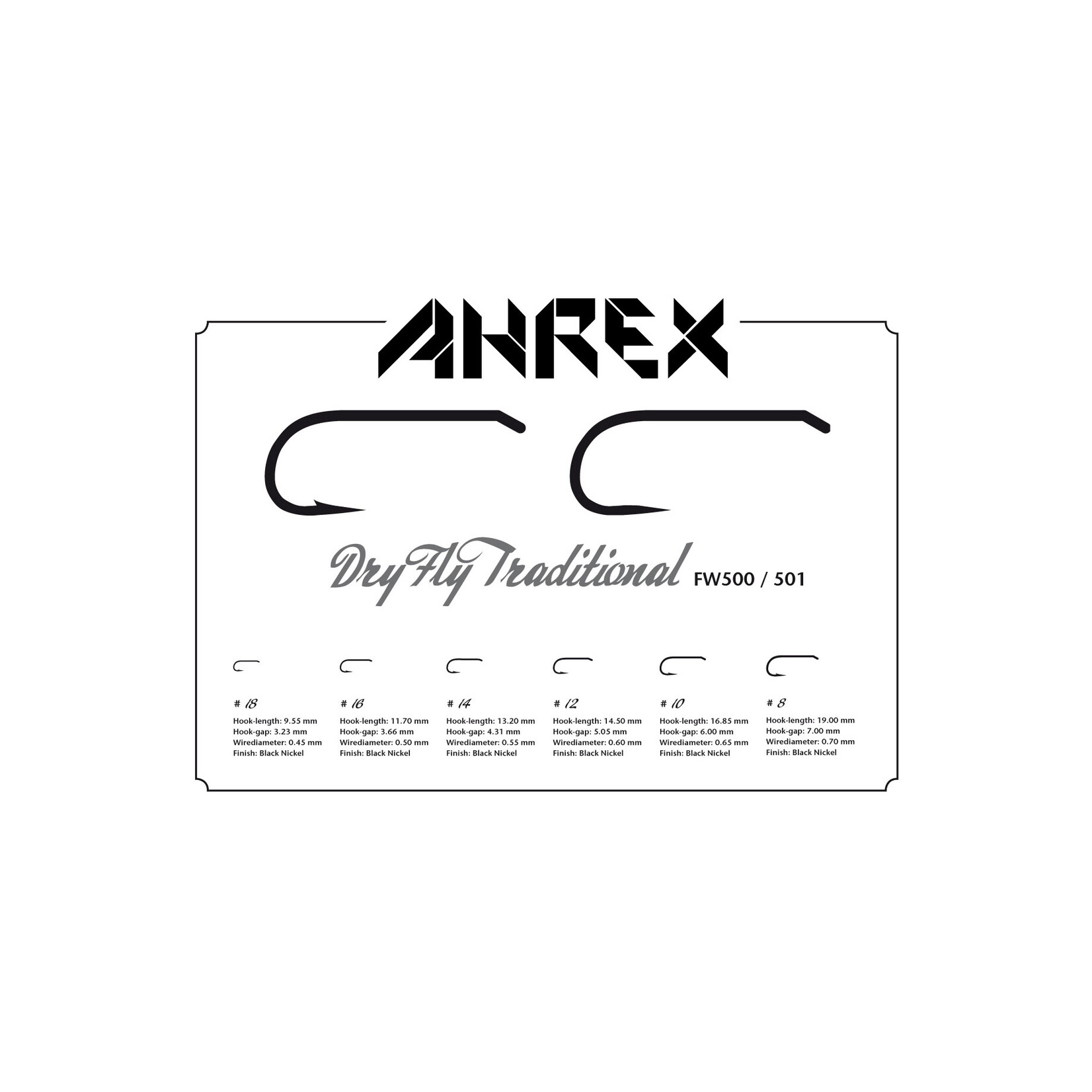 Ahrex Ahrex FW501 Dry Fly Traditional Barbless  Hook