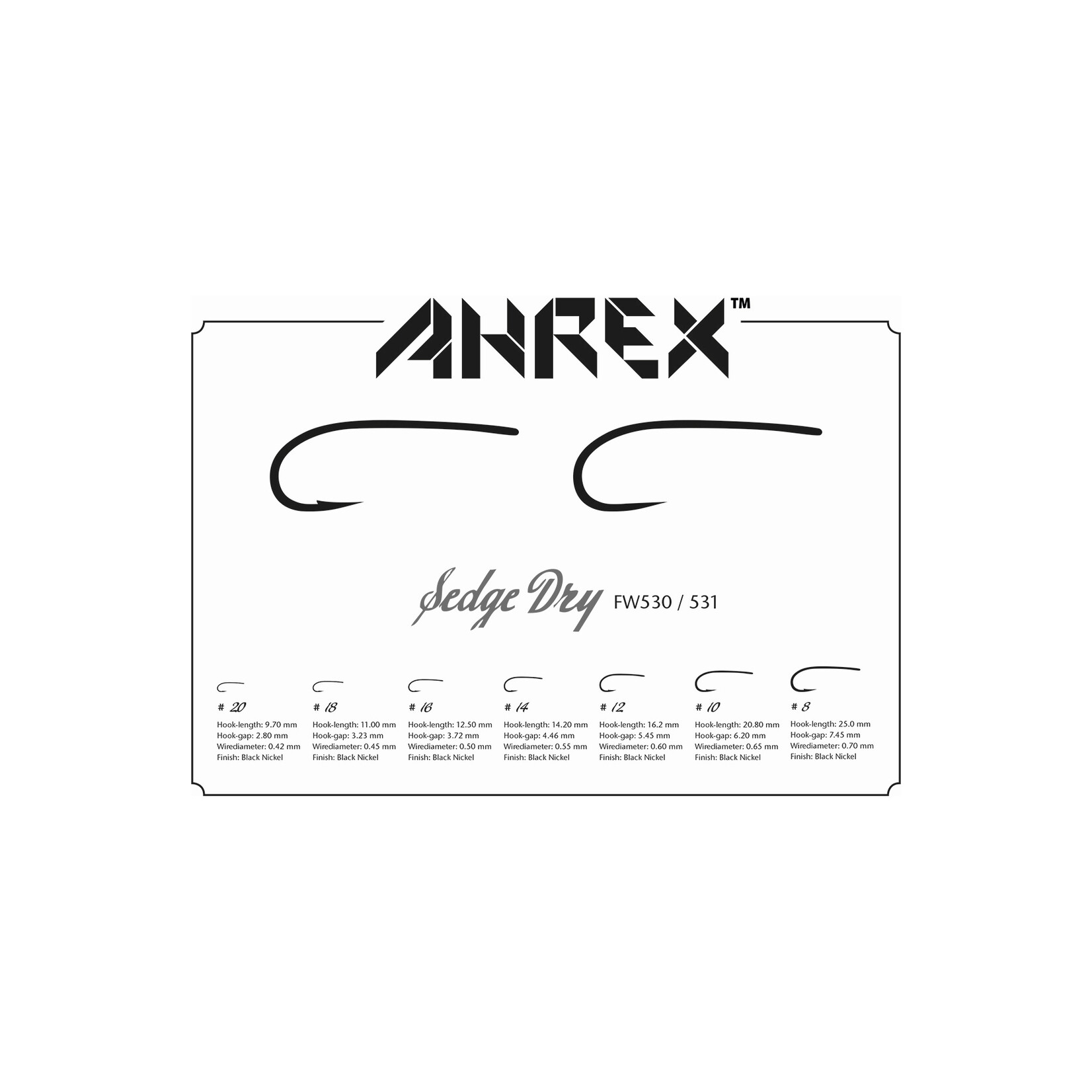 Ahrex Ahrex FW531 Sedge Dry Barbless Hook